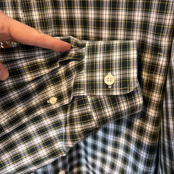 Eddie Bauer Mens Button Down Collared Plaid Shirt Wrinkle Free Relaxed Fit Large - Picture 9 of 13